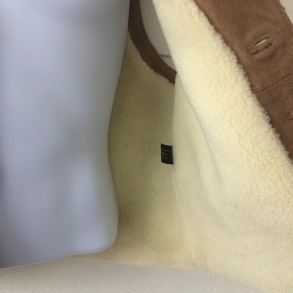 Adler Leather Manufacturing Co Vintage Size 42 Suede Sherpa Lined Vest Jacket - Picture 4 of 15